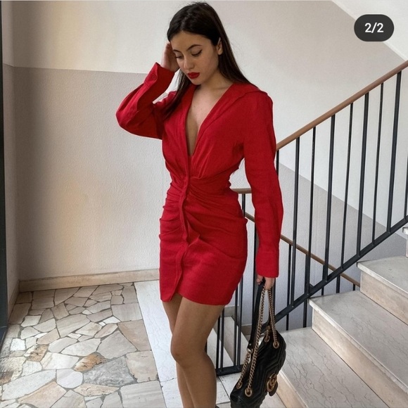 Zara Draped Linen Dress - Picture 4 of 6